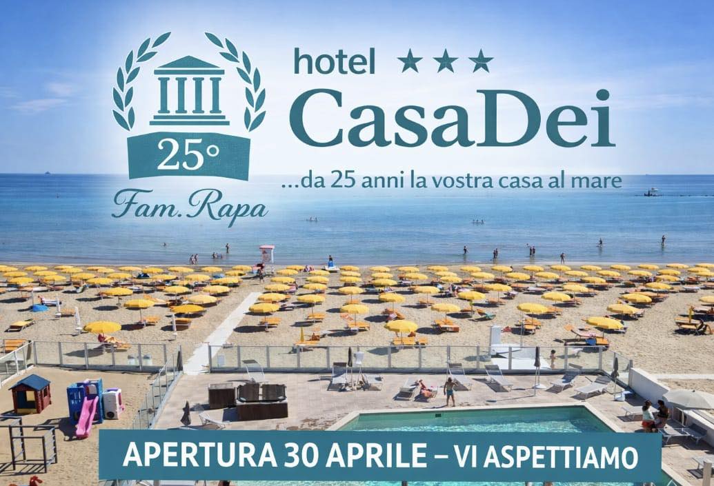L'Hotel CasaDei &egrave; pronto per la riapertura del 30 aprile, tra vacanze e vista mare